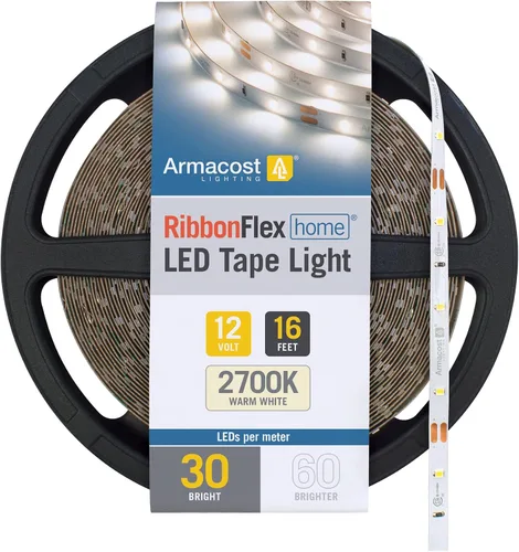 Armacost Lighting RibbonFlex Home 131232 - Tira de luz LED blanca de 12 V, 30 LED/m 2700K, 16 pies (16.4 ft)