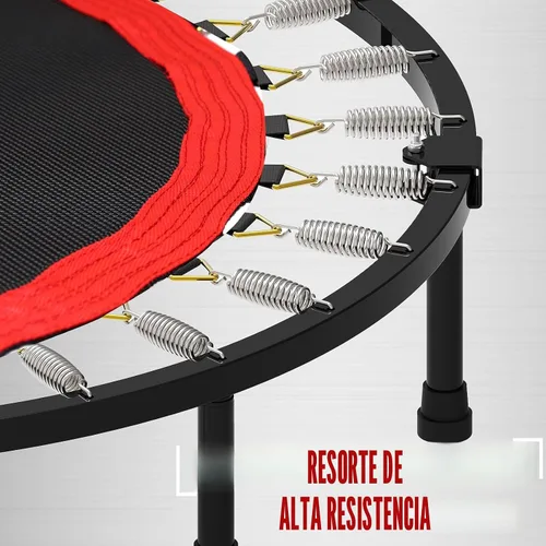 Miniatura 2 de Kanchimi - Mini trampolín plegable de 40"/48" para fitness, cama elástica para ejercicio en interiores con mango, carga máxima de 330 libras Negro