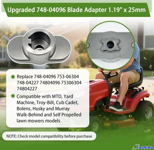 Miniatura 2 de Adaptador de cuchilla 748-04096 actualizado 2025 de 1.19 pulgadas x 0.984 in, compatible con modelos de cortacéspedes para patio trasero, Cub Cadet