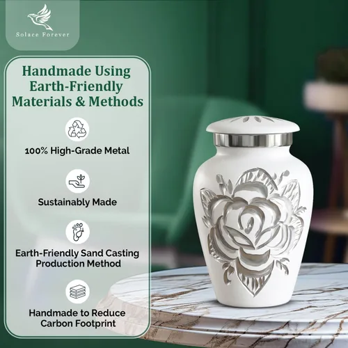 Miniatura 7 de Urna de Cremación de Rosa para Cenizas para Mujeres y Hombres - Urnas de Rosa Artesanales para Cenizas Humanas Adultas Femeninas y Masculinas