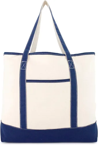Miniatura 3 de Bolsa de mano de lujo con parte superior abierta de 22 pulgadas con bolsillo exterior Azul marino