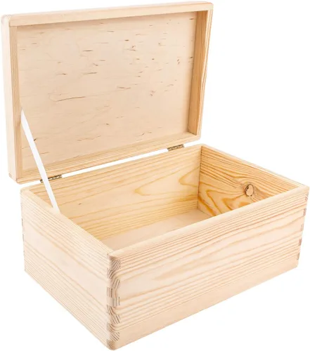 Miniatura 14 de Creative Deco Caja Grande de Madera Negra para Almacenamiento con Tapa con Bisagras 11.8 x 7.87 x 5.51 pulgadas (+-0.5) Caja de Regalo para Negro