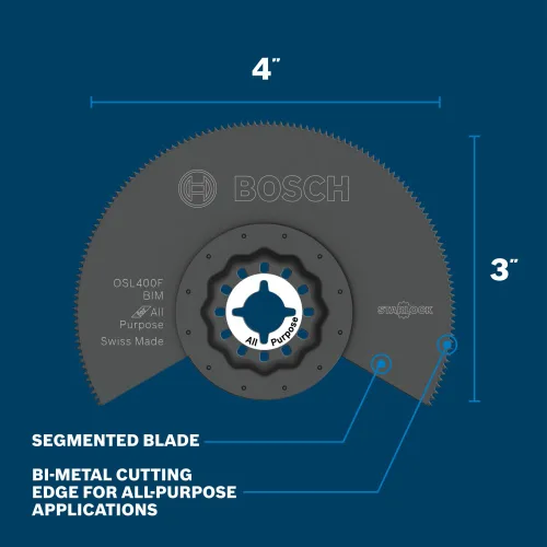 Miniatura 3 de Bosch OSL400F Hoja de sierra segmentada bimetálica para multiherramienta oscilante Starlock® de 4 pulgadas