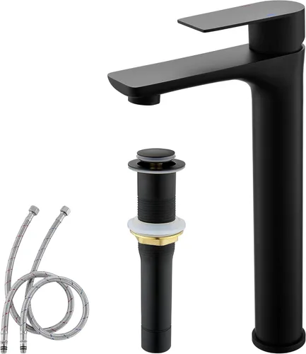 Miniatura 11 de TONNY Grifo de baño dorado cepillado, grifo dorado de una sola manija para fregadero de baño, grifo de lavabo de tocador de baño, 1 agujero