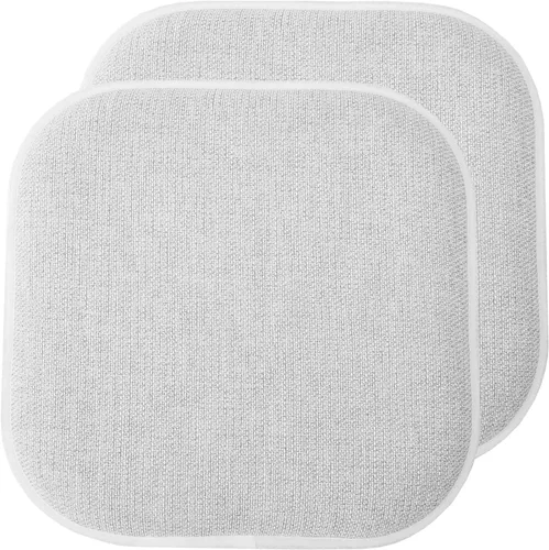 Miniatura 139 de Sweet Home Collection Cojines de espuma viscoelástica para silla, antideslizantes, diseño de panal de abeja, 16 x 16 pulgadas, paquete de 2
