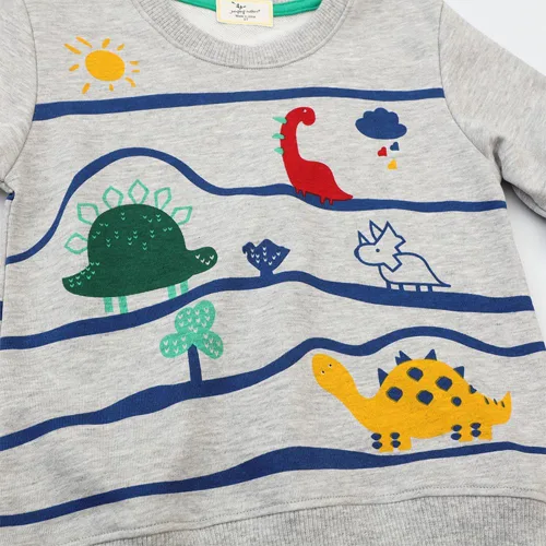Miniatura 4 de Popshion - Sudaderas de dinosaurios para niños, pulóveres deportivos de caricaturas de manga larga, tallas 1-7T
