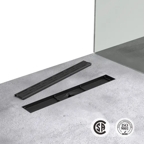 Miniatura 32 de ELLO&ALLO - Drenaje de piso de ducha con brida, rejilla extraíble de patrón cuadrado de 6 pulgadas cuadradas, acero inoxidable SUS 304, color negro