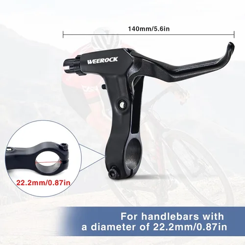 Miniatura 3 de WEEROCK Bike Calip Brake Set Front and Rear C Brake Set, Rim Brake Set with Aluminium Alloy Brake levers, Bike Cables for Kids Bike, Child Bike