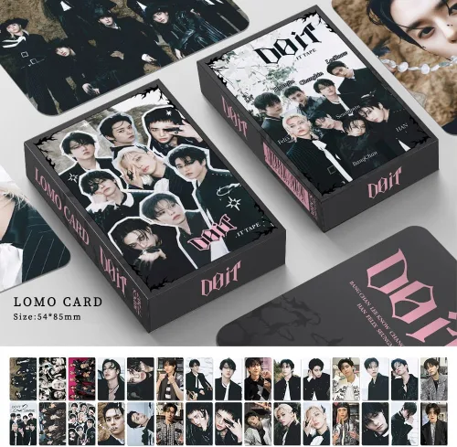 Miniatura 5 de 120 piezas de tarjetas fotográficas de Stray-Kids, tarjetas Lomo de Stray-Kids para colección (Beige)
