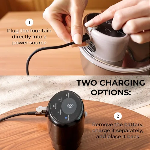 Miniatura 7 de Fuente de agua inalámbrica para gatos de acero inoxidable de 108 oz/3.2 L Batería de 5200 mAh, autonomía de 50 días, sensor de movimiento, ultra