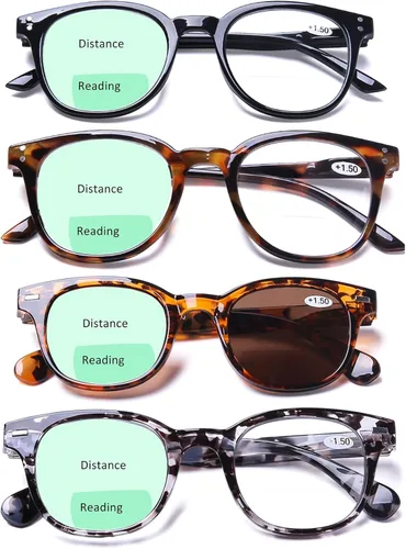 Miniatura 8 de AQWANO Lentes de lectura bifocales con estilo de moda, protección anti UV400, lectores de calidad ligera, bisagra de resorte bifocales, para hombres
