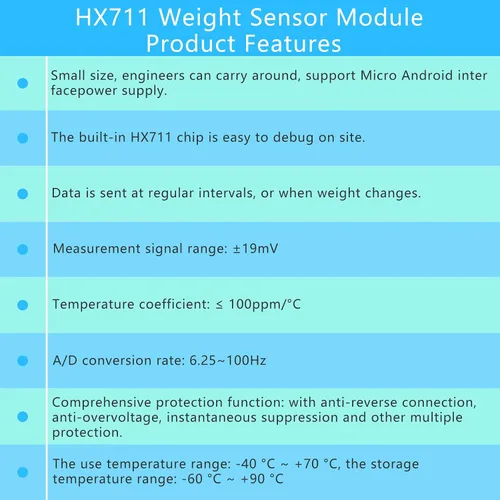 Miniatura 6 de HX711 Módulo de célula de carga digital, sensor de peso módulo A/D con pantalla Báscula de pesaje de 24 bits Smart Arduino Célula de carga Pantalla
