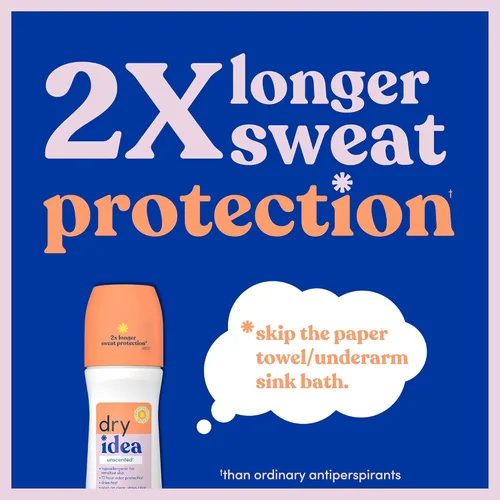 Miniatura 2 de Dry Idea Desodorante y antitranspirante Roll On sin perfume para mujeres, hipoalergénico para pieles sensibles, protección 2 veces más larga