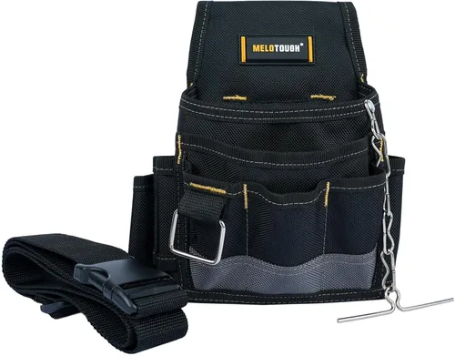 MELOTOUGH Bolsa de herramientas para electricista, bolsas para cinturón de herramientas, múltiples bolsillos, organizador de herramientas para Gris