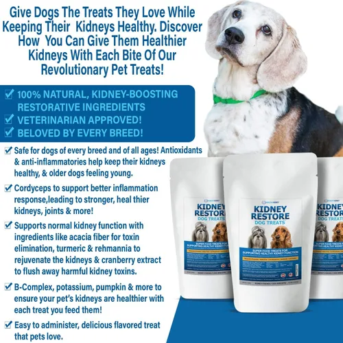 Miniatura 2 de Kidney Restore Golosinas para perros (paquete de 2) - Golosinas restauradoras y bajas en proteínas para la salud renal