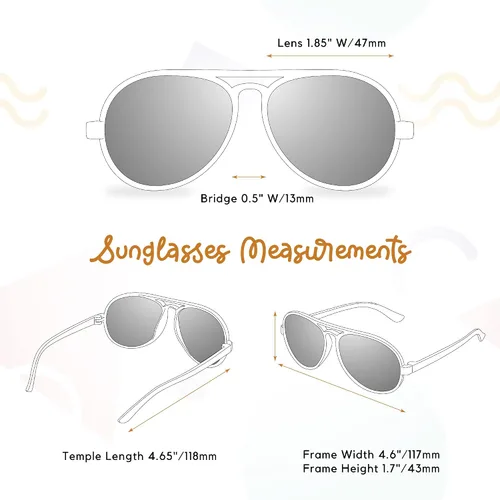 Miniatura 6 de LEICO FASHION Gafas de sol polarizadas de aviador para niños y niñas de 0 a 4 años