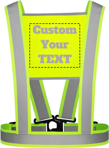 Chaleco de seguridad personalizado, correas reflectantes de alta visibilidad, unisex, ligero, ajustable, para correr, construcción