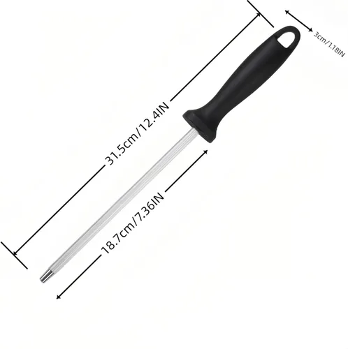 Miniatura 3 de Varilla de acero profesional para afilar cuchillos de 13 pulgadas, varilla magnética de alto carbono para cuchillos de chef de cocina, agarre