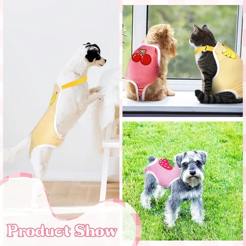 Miniatura 5 de Nuanchu 3 piezas de pañales sanitarios para perras con tirantes ajustables, pañales lavables y reutilizables para perros pequeños, medianos