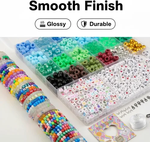 Miniatura 2 de HardyGuo - Cuentas de poni de 24 colores con letras para hacer pulseras de amistad, adecuadas para principiantes, como regalo