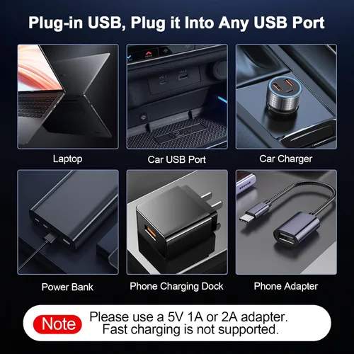 Miniatura 5 de 2 PCS Luces Ambientales USB Azules para Interior del Automóvil, Control Táctil Brillo Ajustable Enchufables Botella de Vidrio Retro Luces Nocturnas
