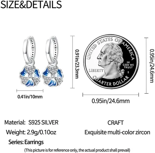 Miniatura 4 de Aretes de plata de ley S925 para mujer, aretes de aro Huggie