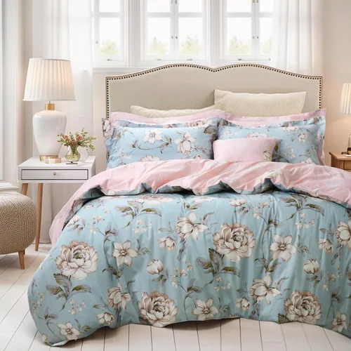 Miniatura 33 de FADFAY Juego de funda de edredón con estampado floral de roseta, juego de ropa de cama de encaje con volantes para niñas, 3 piezas, tamaño individual