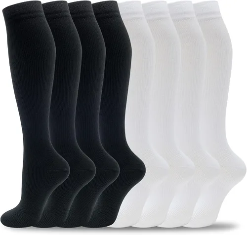hello momoya Calcetines de compresión para mujeres y hombres, hasta la rodilla, calcetines de correr de 15-20 mmHg para viajes atléticos
