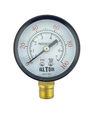 Miniatura 20 de Manómetro de presión de aire de 2" Montaje lateral inferior 1/4" NPT 2" Dial - 0 a 200 PSI