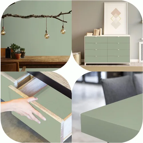 Miniatura 9 de practicalWs Papel tapiz de color verde salvia, papel de contacto verde para pegar y despegar, 17.7 x 118.1 pulgadas, papel tapiz removible de vinilo