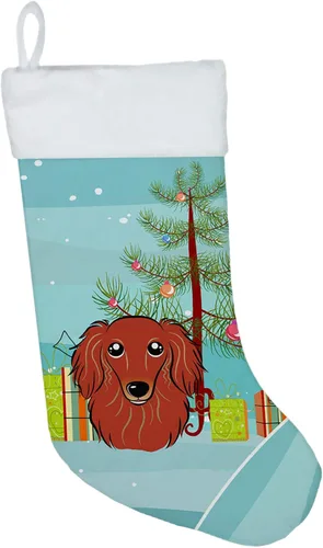 Miniatura 56 de Caroline's Treasures BB1590CS Árbol de Navidad y Alaskan Malamute Calcetines de Navidad para colgar en la chimenea, decoración de fiesta de Navidad
