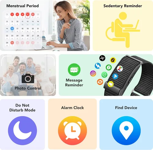 Miniatura 7 de Rastreador de actividad de salud, pulsera inteligente portátil 2025, más de 120 modos deportivos, banda inteligente, monitor de frecuencia cardíaca