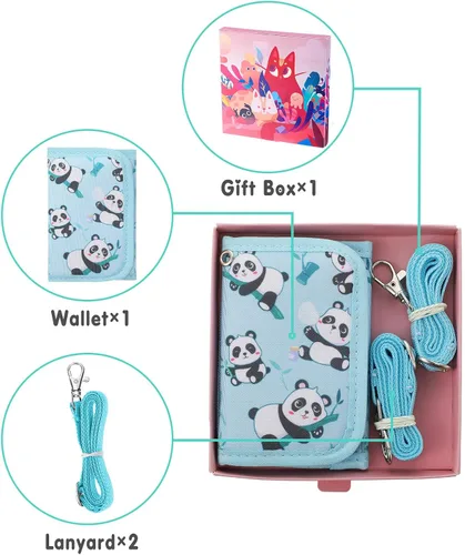 Miniatura 2 de Hapycat Cartera infantil para niñas, Panda-azul