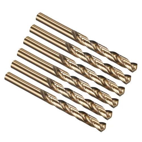 Miniatura 45 de PATIKIL Broca Jobber de 0.039 in, vástago recto M35 cobalto 5% acero de alta velocidad 135° acabado dorado para metal duro de acero inoxidable - 2