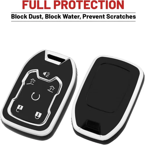 Miniatura 5 de XIYANG TRADE para funda de llavero GMC con llavero, funda de llave de TPU de protección completa compatible con GMC Chevy Silverado Suburban Tahoe