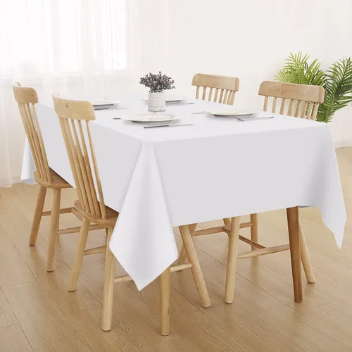 Miniatura 211 de Paquete de 6 manteles de plástico desechables azules y blancos a cuadros, manteles de plástico azules para fiestas, 54 x 108 pulgadas impermeables