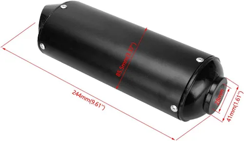 Miniatura 3 de FVRITO Silenciador de escape de 28 mm 1.1 pulg. y abrazadera con junta para 50 cc 110 125 cc Coolster Sport-B Taotao Chinese Dirt Pit Bike Venom ATV