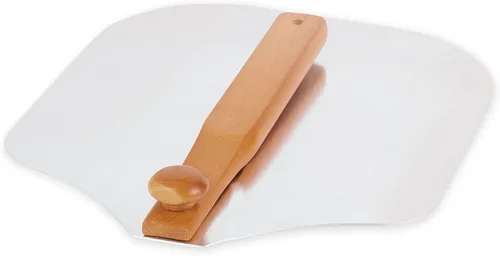 Miniatura 8 de RSVP International Endurance Pizza Tool Collection - Espátula para horno, acero inoxidable de 10 pulgadas de diámetro, mango en ángulo de silicona