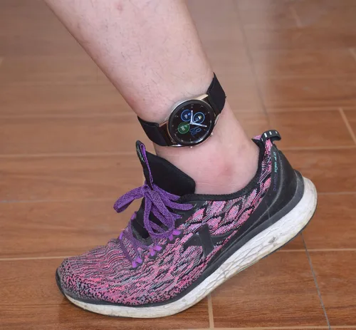 Miniatura 6 de Paquete de 2 bandas elásticas ajustables, muñequeras y tobilleras de 0.866 pulgadas con deslizador de triple deslizamiento para Garmin Vivoactive