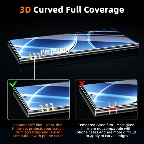 Miniatura 3 de MAYtobe Paquete de 2 protectores de pantalla para Samsung Galaxy Note 10 Plus película de cerámica con bandeja de instalación, fácil instalación