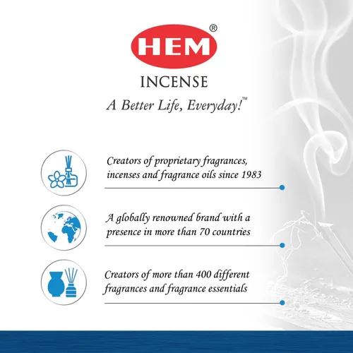 Miniatura 7 de Hem Varas de incienso de olíbano y mirra - 120 unidades Aromaterapia natural que purifica el aire Fragancia calmante y purificadora Perfecto