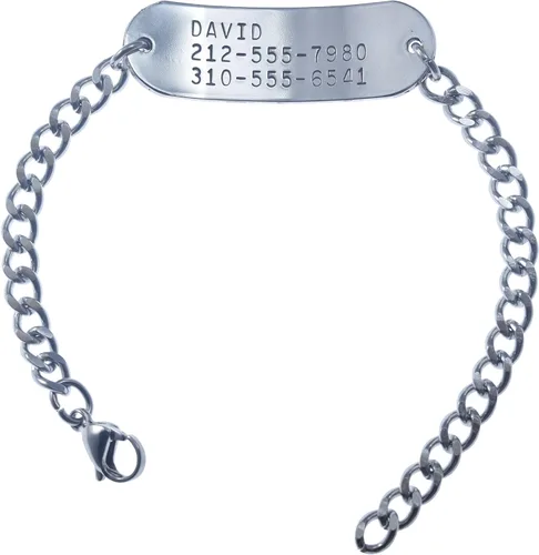 Miniatura 2 de Deep Stamped Personalizable, Plavix, pulsera de alerta médica, acero inoxidable, 8 pulgadas ajustable (incluye grabado gratis), Acero inoxidable