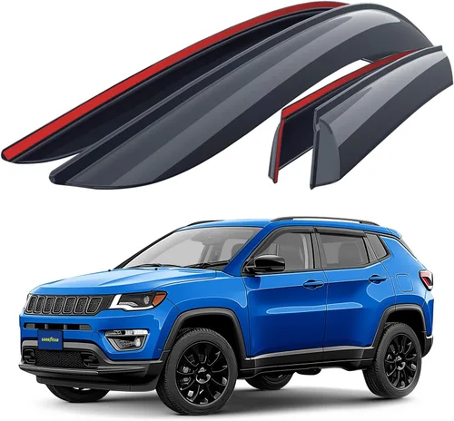 Miniatura 13 de Goodyear Deflectores de ventana lateral inastillables para camiones Dodge RAM 1500 2019-2026 Crew Cab, protectores de lluvia con cinta, viseras