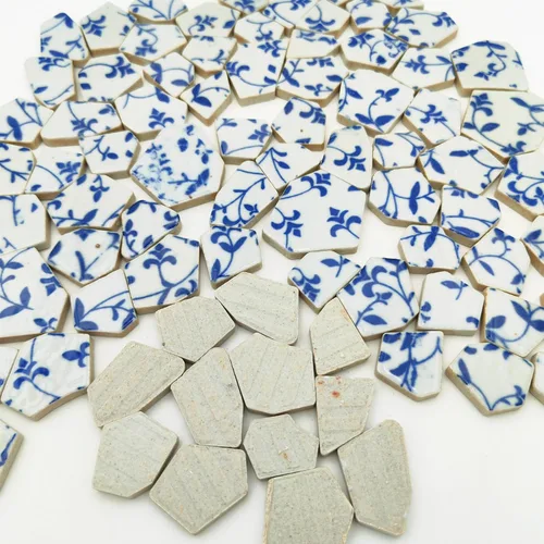 Miniatura 3 de Azulejos de mosaico de cerámica de porcelana de 1.1 libras, azulejos de mosaico irregulares rotos para suelo de manualidades, cocina, piscina