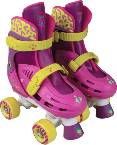 PlayWheels Trolls World Tour 2 - Patines cuádruples para niños en tallas J10-J13 – Diseño vibrante y atractivo inspirado en la popular película –