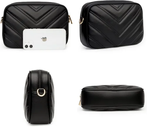 Miniatura 3 de Herald Chevron - Bolso cruzado pequeño acolchado con monedero para mujer cuadrado con cámara de fotos hombro lateral 2 tamaños
