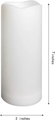 Miniatura 54 de 4 velas LED escalonadas sin flama, de pilas, impermeables, para exteriores, con temporizador, luz nocturna parpadeante de resina plástica, para Cera.