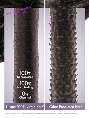 Miniatura 6 de LUVME HAIR Peluca de Ondas Sueltas Yaki Ligero de 12 Pulgadas Cabello Humano Hermoso, Pelucas Bob de Cabello Humano con Encaje HD Indetectable Sin