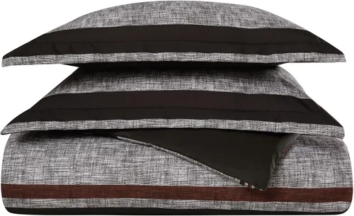 Miniatura 2 de LONDON FOG Warren Stripe Twin XL - Juego de funda de edredón de 2 piezas