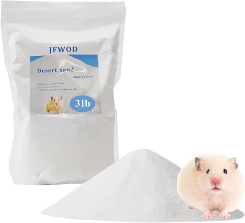 Arena de baño para hámster, 3 libras, libre de polvo, arena del desierto o arena para orinal para hámster, chinchillas, jerbos, jerbo sirio, Blanco